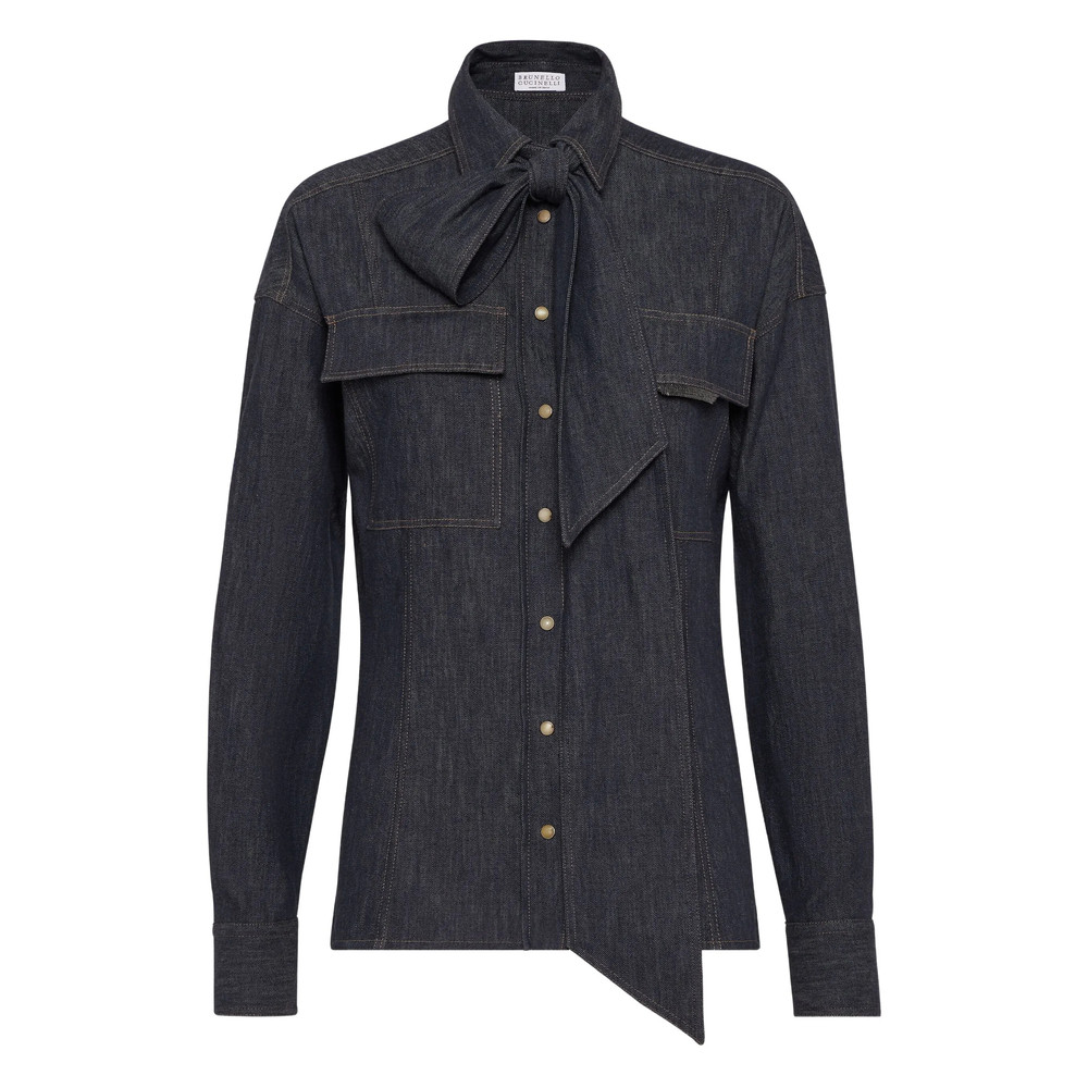 Brunello Cucinelli Pussy-bow Shirt