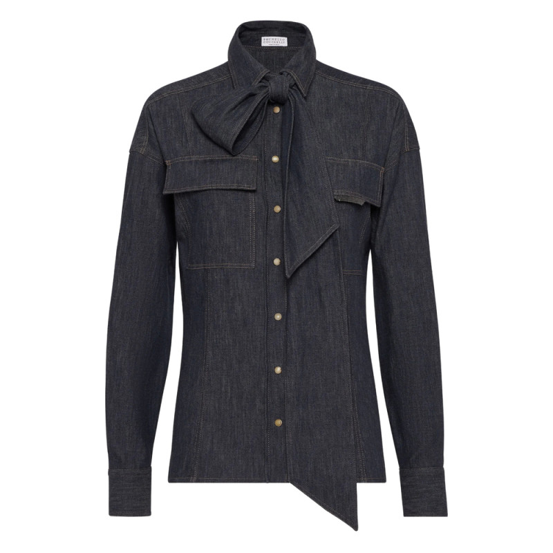 Brunello Cucinelli Pussy-bow Shirt