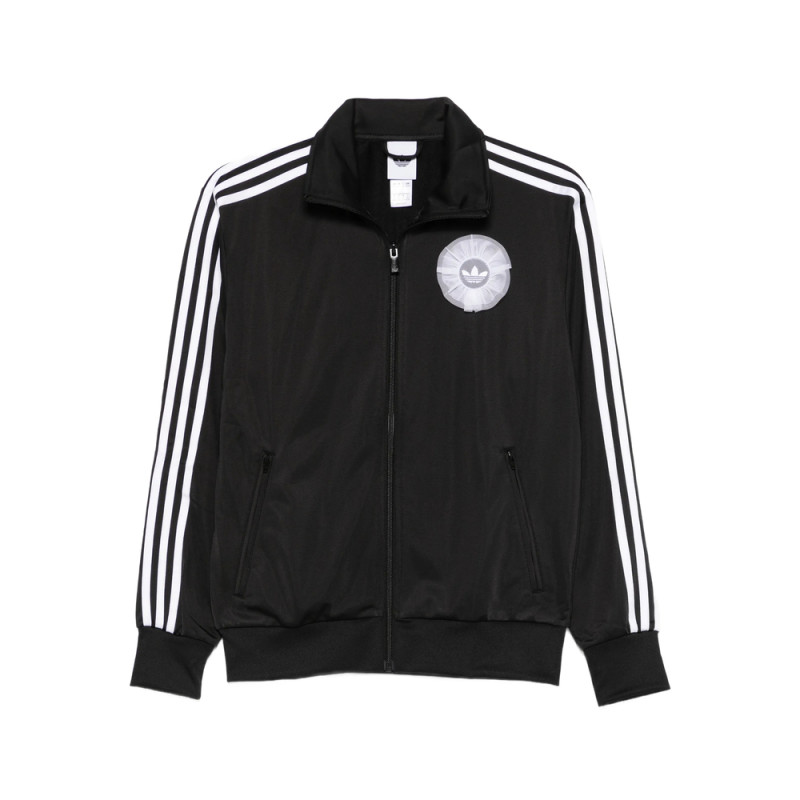 Adidas Zip-up Stripe-detail Sweatshirt