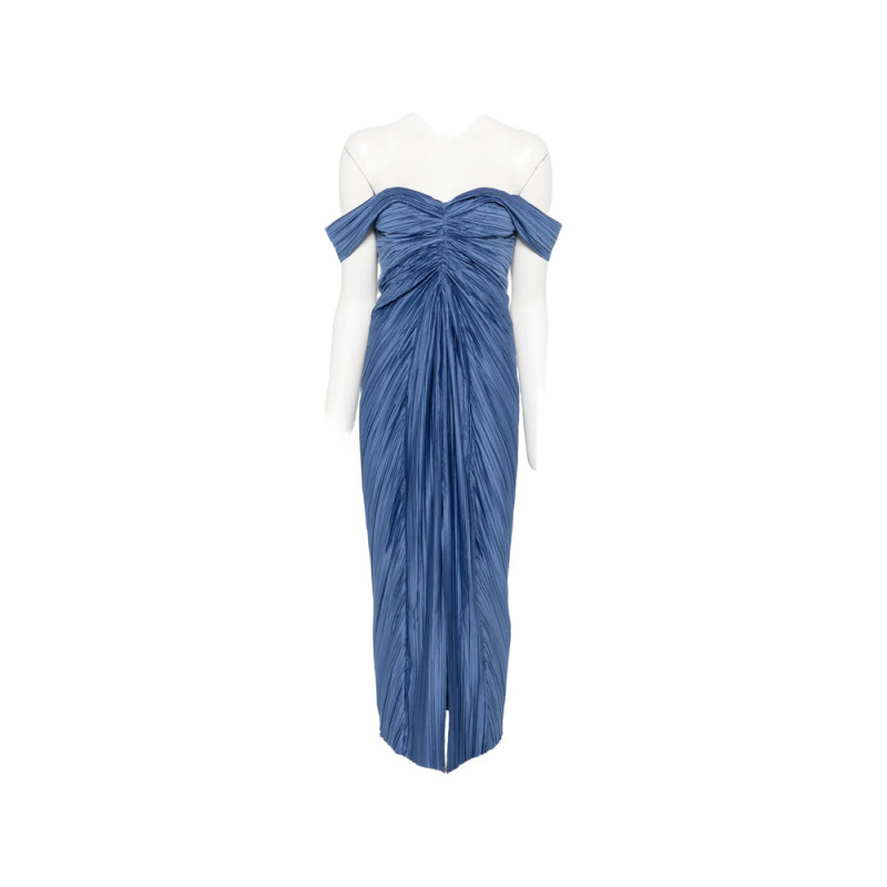 Cult Gaia Natalie Off-shoulder Pleated Midi Dress