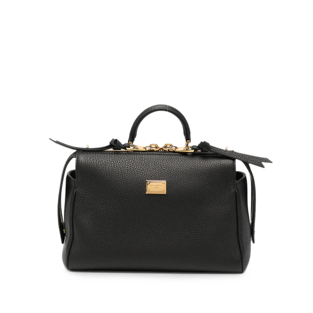 Dolce & Gabbana Logo-plaque Pebbled Tote Bag