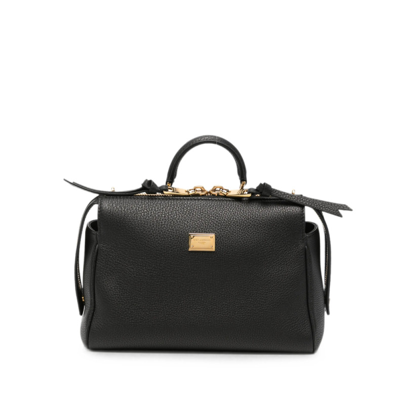 Dolce & Gabbana Logo-plaque Pebbled Tote Bag