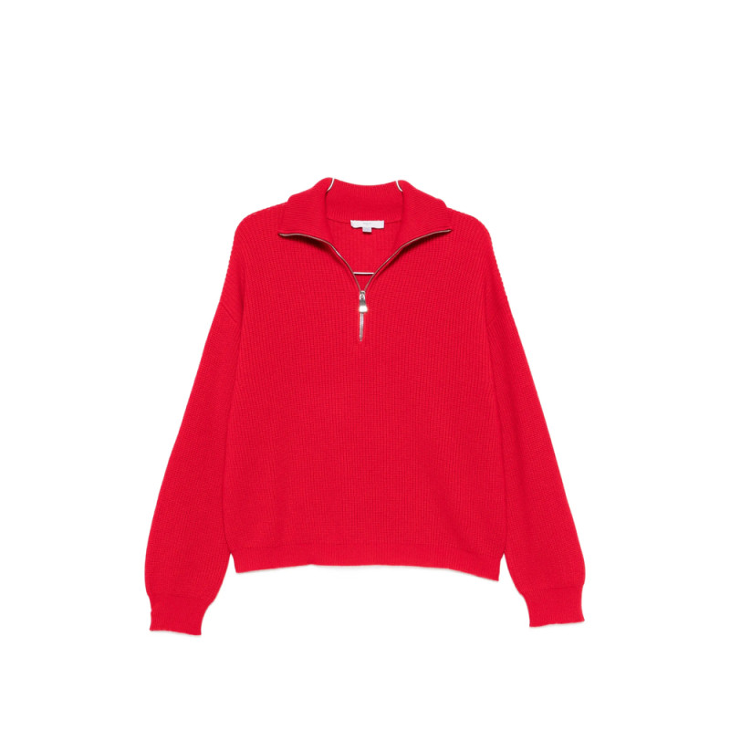 Malo Ribbed-knit Half-zip Sweater