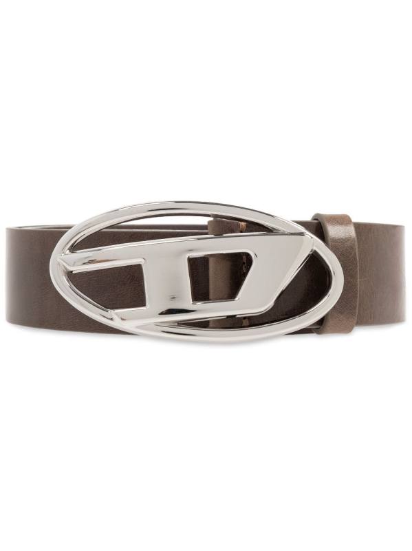 logo-buckle leather belt