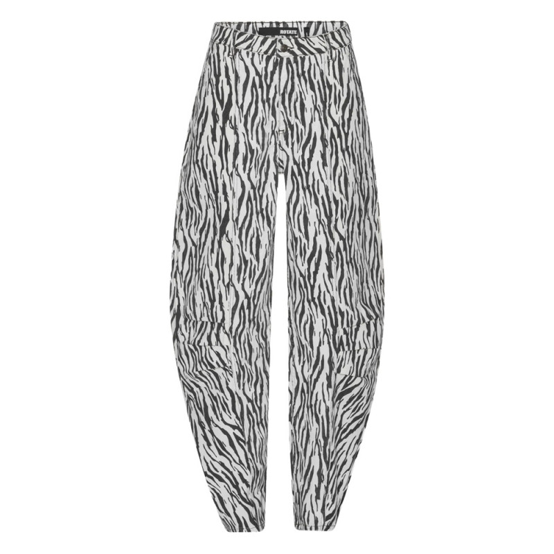 Rotate Zebra-print Twill Pants