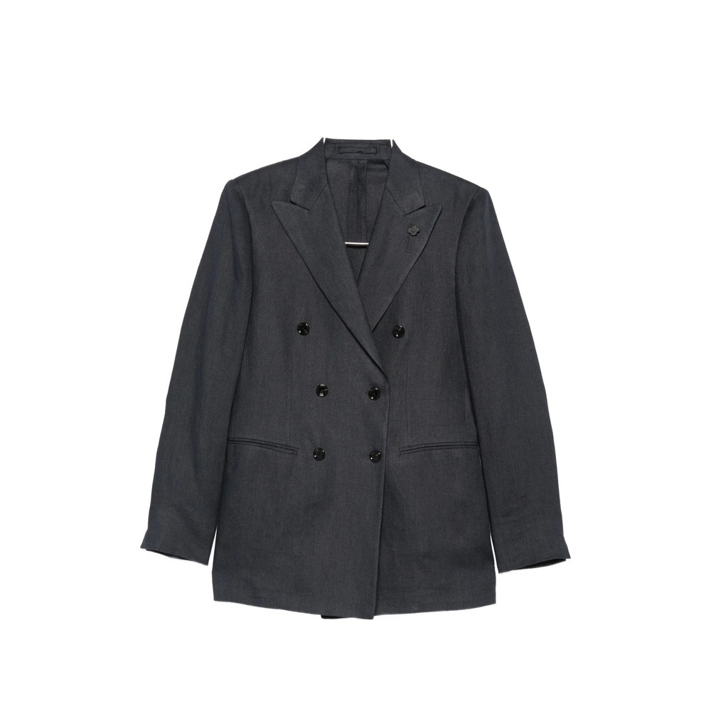 Lardini Double-breasted Flower-pin Blazer