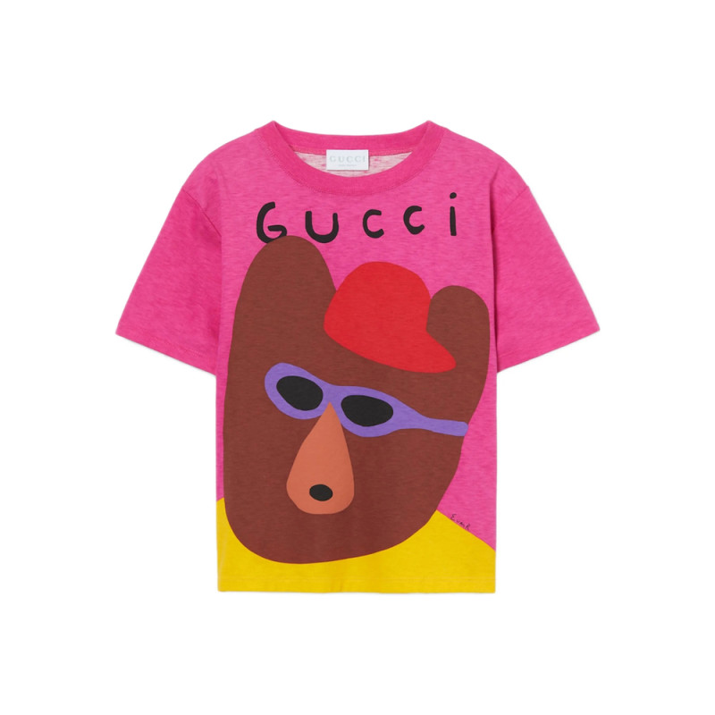 Gucci X Euan Roberts Bear-print Cotton T-shirt