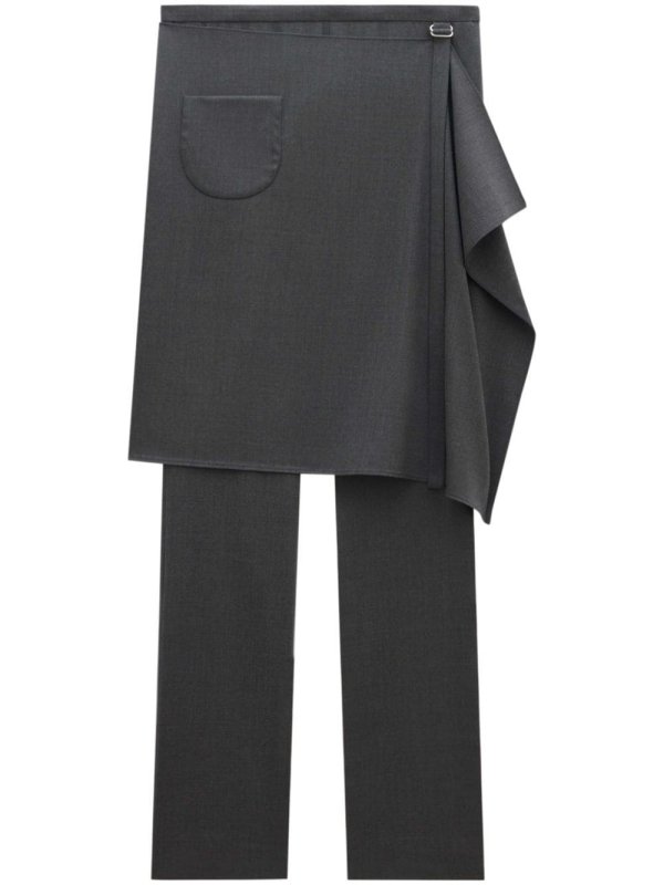 tailored wool-blend overskirt trousers