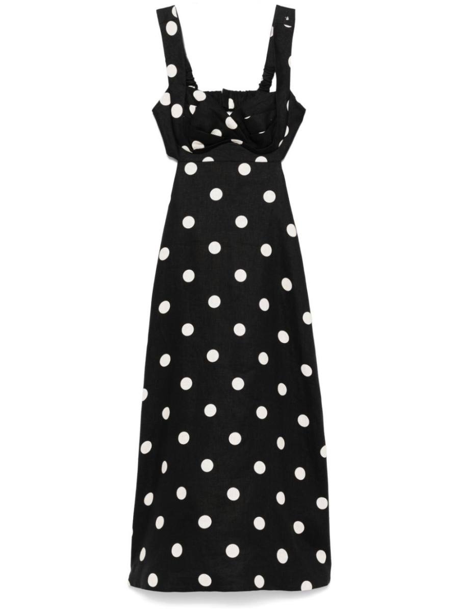 polka-dot midi dress