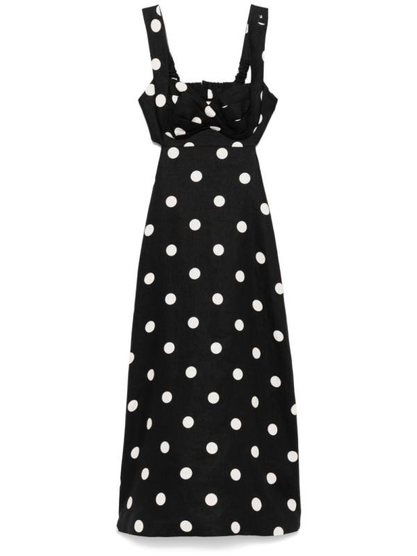 polka-dot midi dress