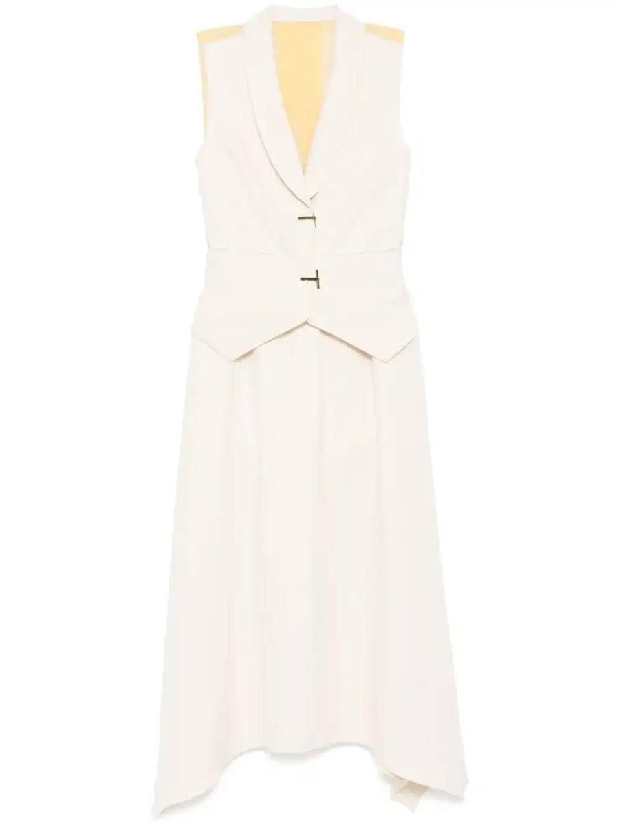sheer-panel midi dress