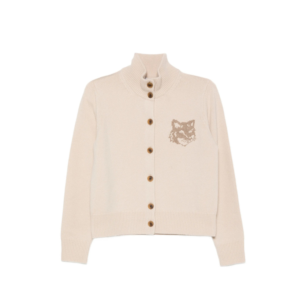 Maison Kitsuné Bold Fox Head Intarsia-knit Cardigan