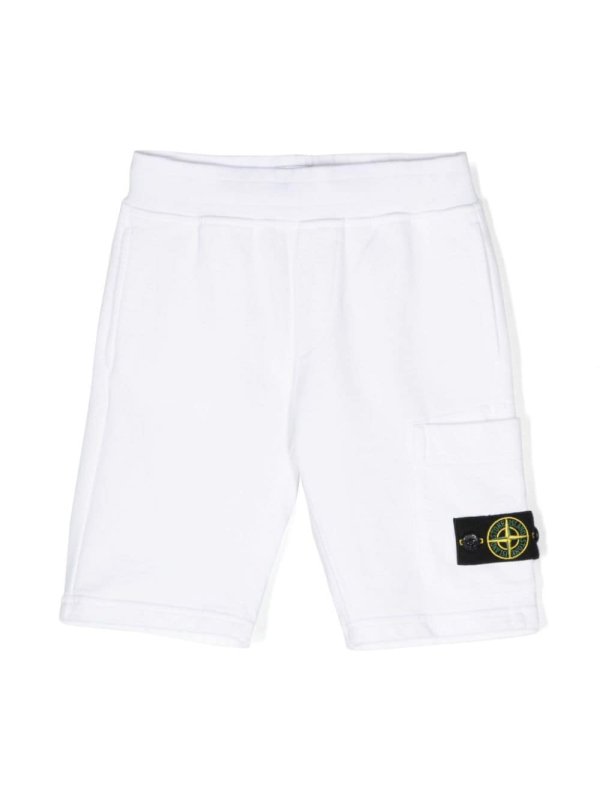 Compass-appliqué cotton shorts