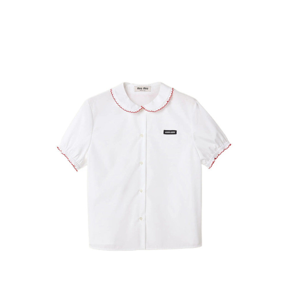 Miu Miu Embroidered Poplin Shirt