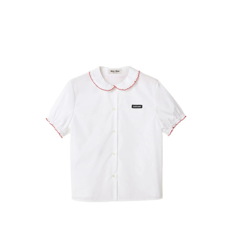 Miu Miu Embroidered Poplin Shirt