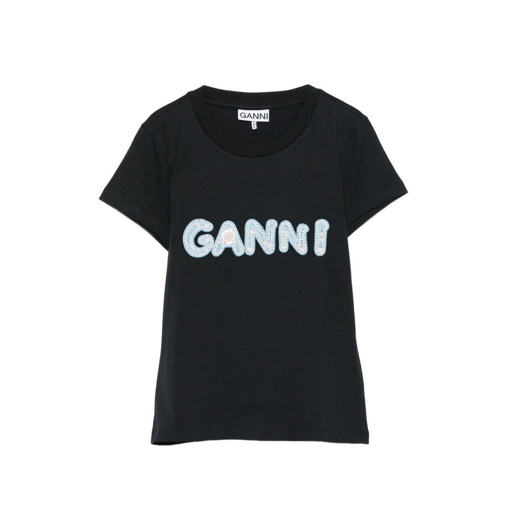 Ganni Logo-embroidery T-shirt