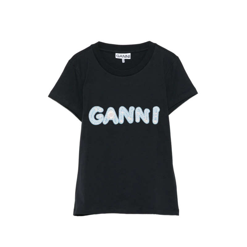 Ganni Logo-embroidery T-shirt