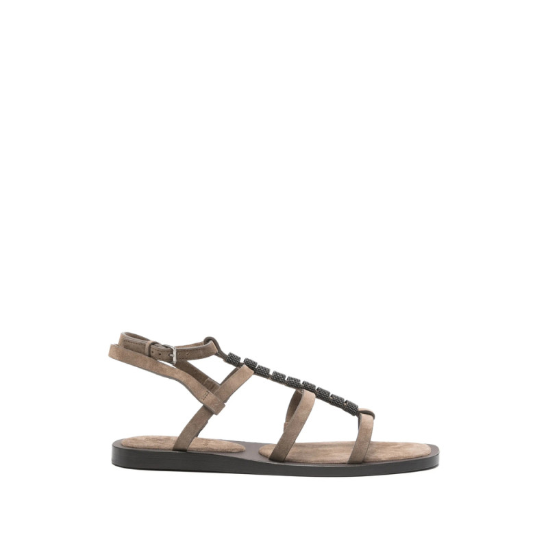 Brunello Cucinelli Beaded Strappy Sandals