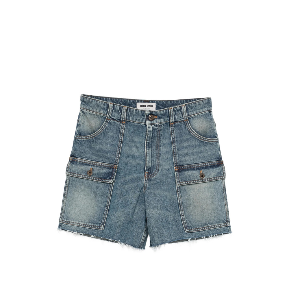 Miu Miu Cargo-pocket Denim Shorts