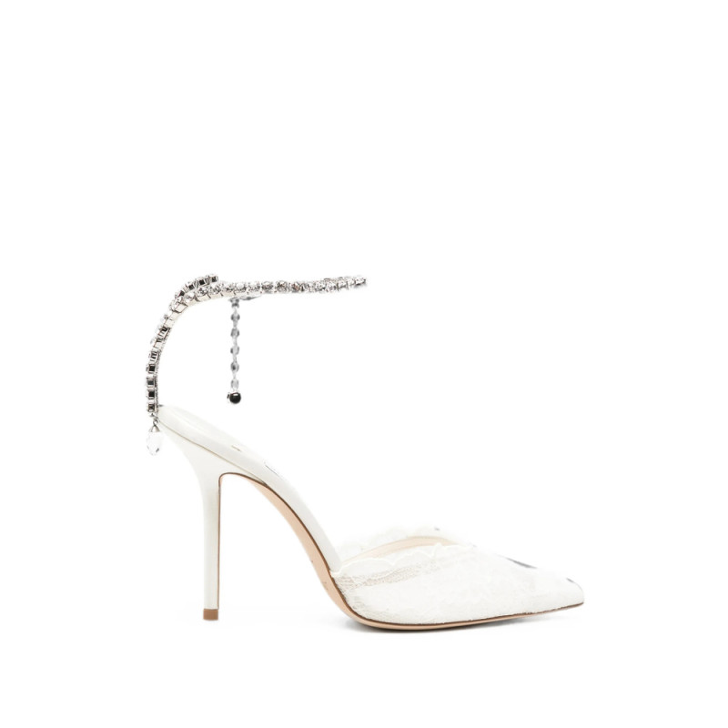 Jimmy Choo Saeda Crystal-embellished Lace Pumps