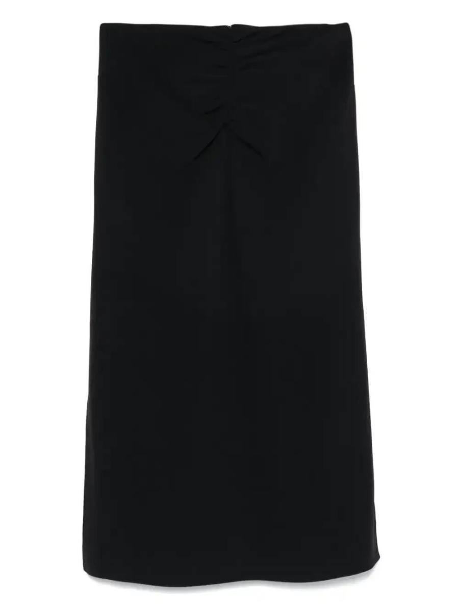 gathered midi skirt