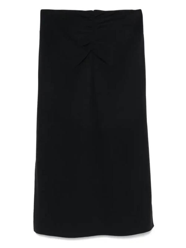 gathered midi skirt