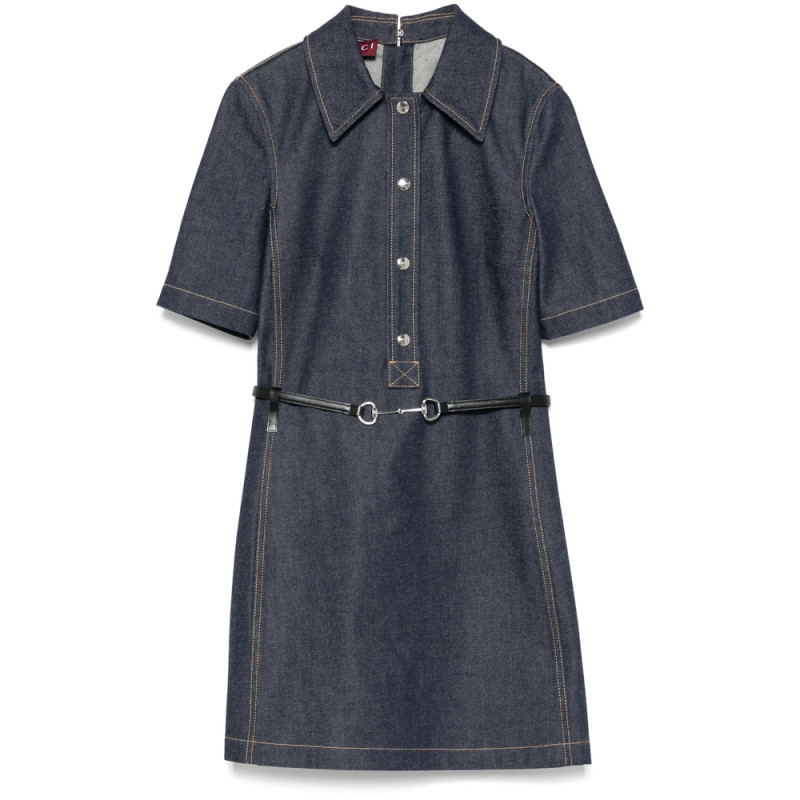 Gucci Horsebit-belt Mini Dress