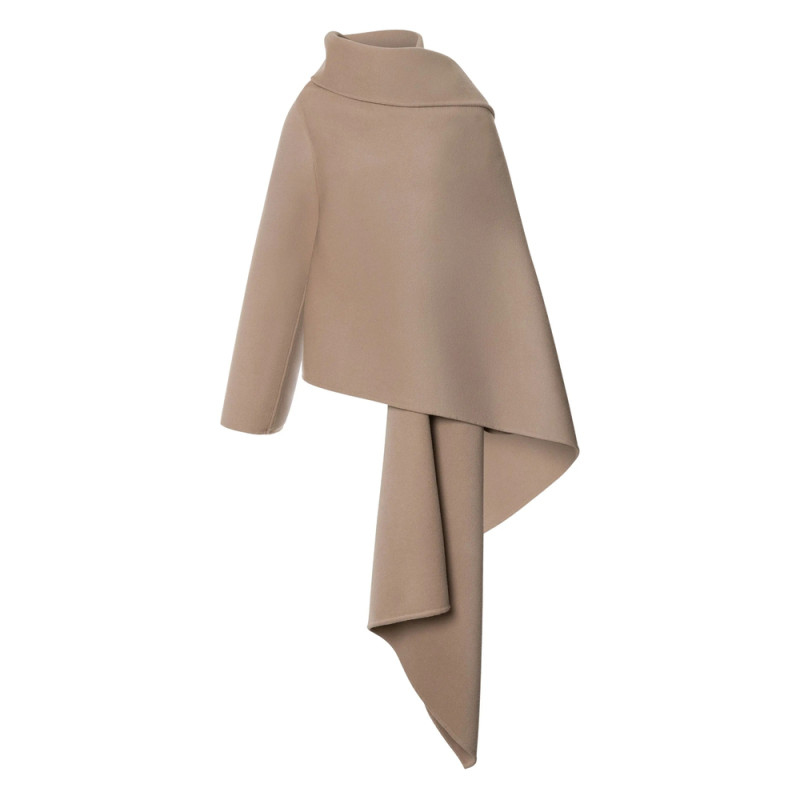 Alberta Ferretti Asymmetric Draped Poncho