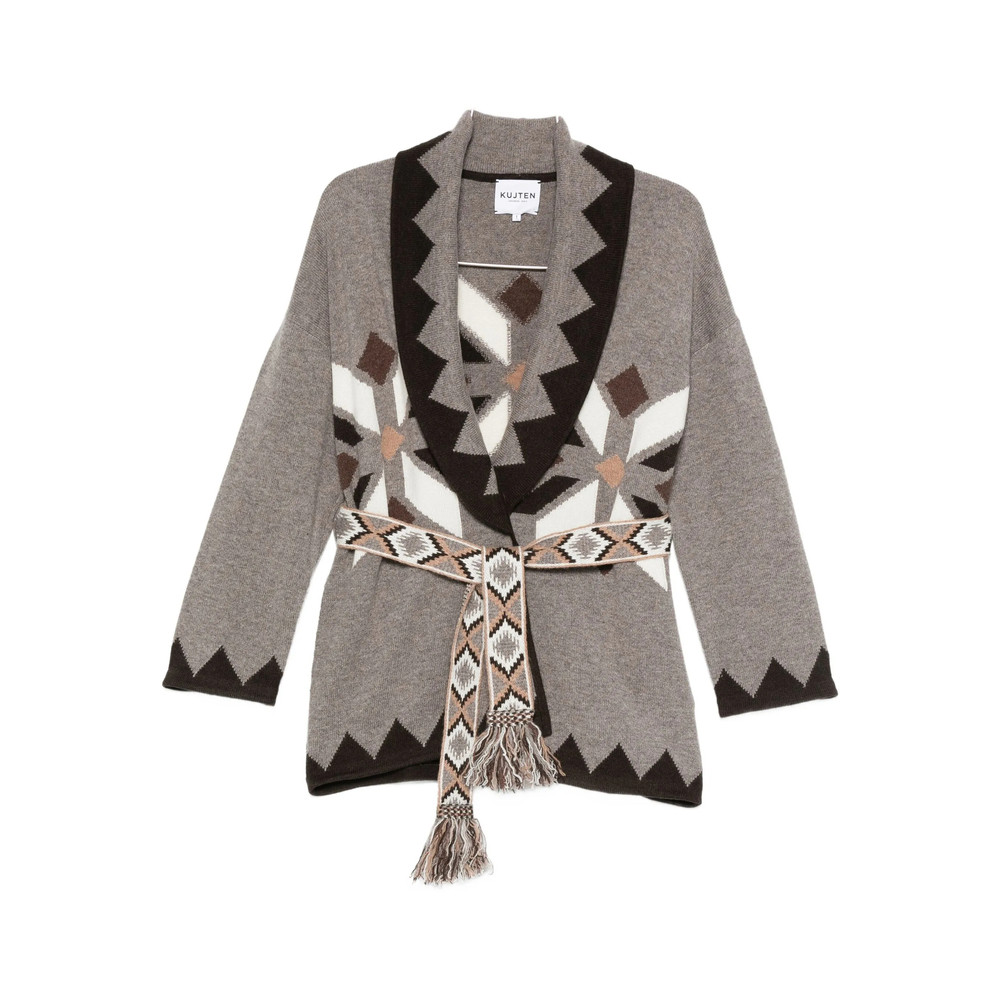 Kujten Geometric-pattern Cardigan