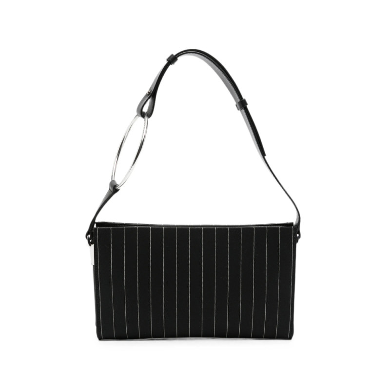 Dondup Pinstripe-pattern Ring-handle Clutch Bag