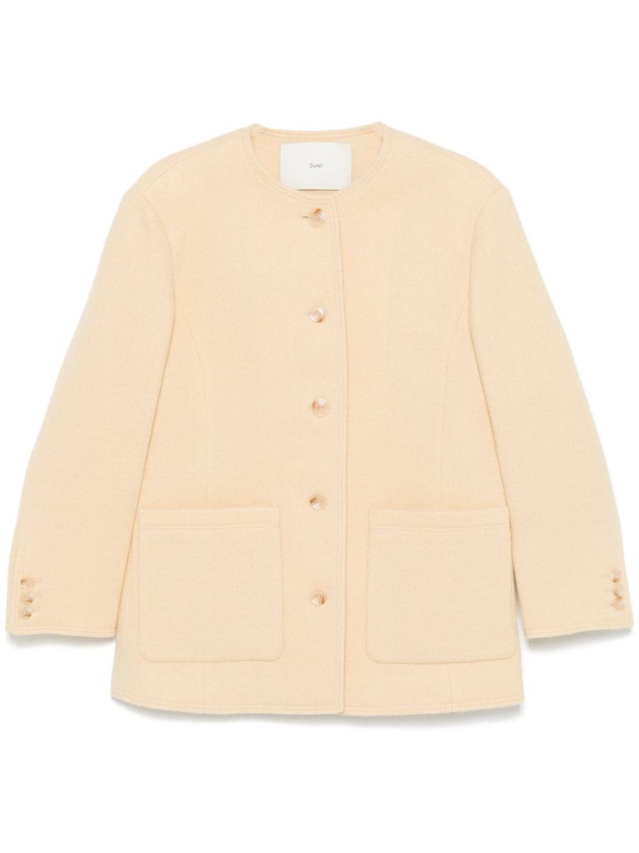 collarless jacket
