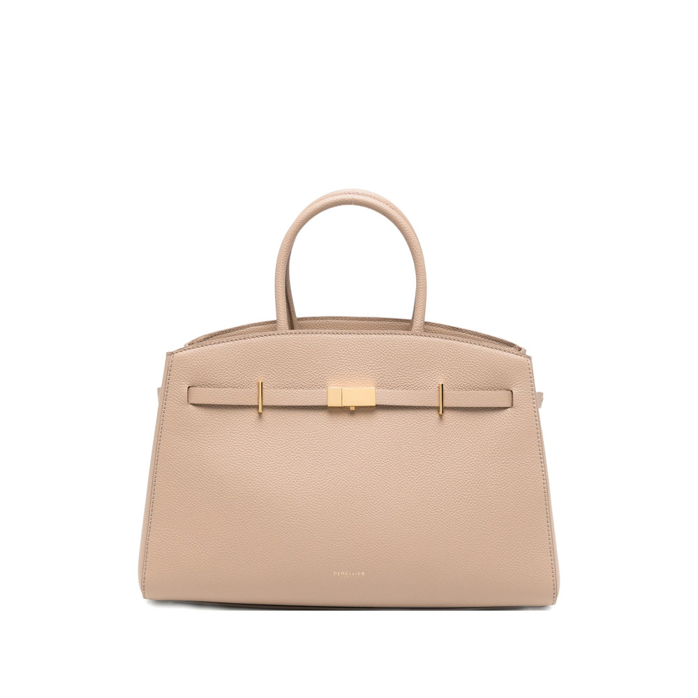 Demellier Midi Hudson Grained Leather Tote Bag