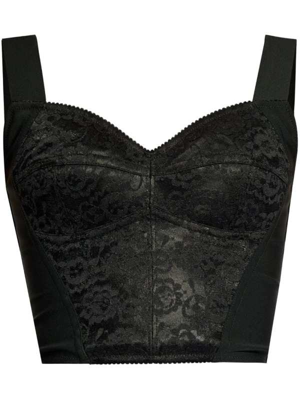 lace-trim corset top