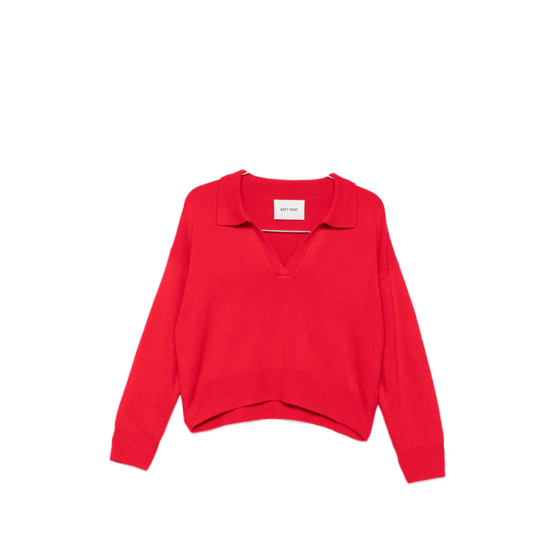 Soft Goat Polo-collar Knitted Sweater