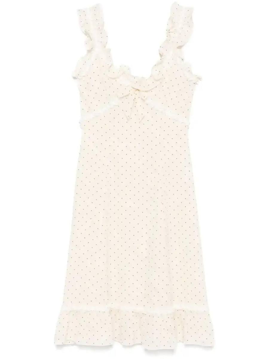 polka-dot midi dress