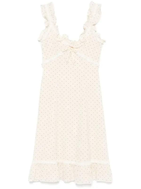 polka-dot midi dress