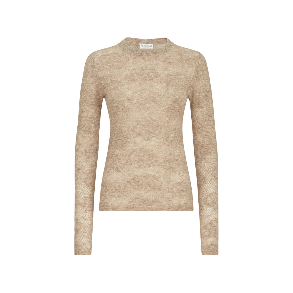 Brunello Cucinelli Silk, Alpaca And Wool Flower Lace Sweater