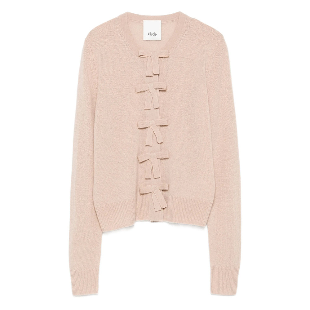 Allude Bow-detail Cashmere Cardigan