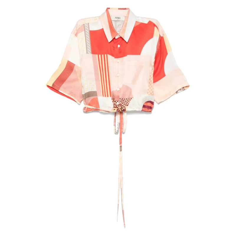 Fendi Graphic-print Cropped Shirt