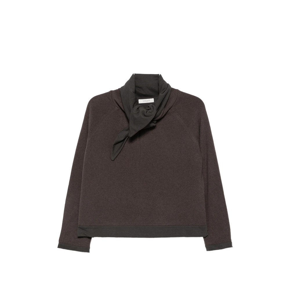 Jc Sophie Poppy Scarf-detail Raglan-sleeve Sweater