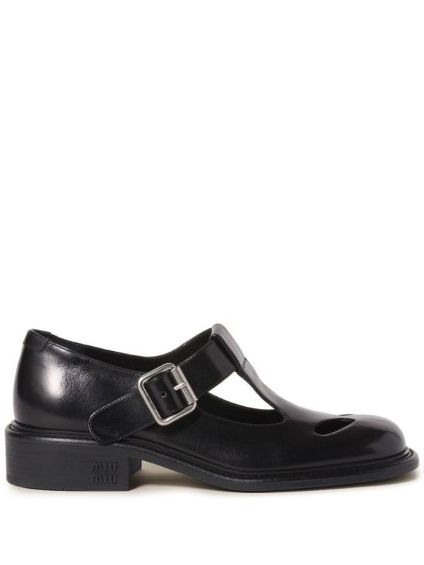 30mm leather T-bar shoes