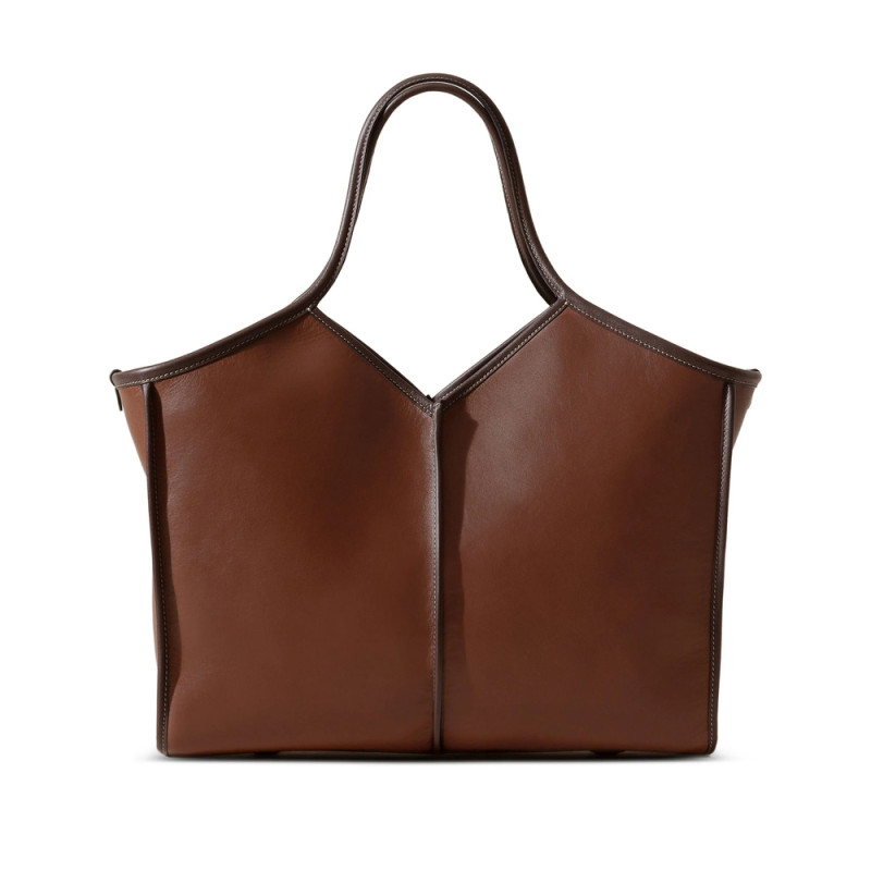 Hereu Medium Calella Squared Leather Tote Bag