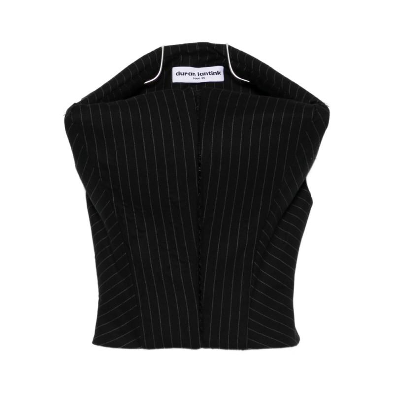 Duran Lantink Pinstripe Cropped Top