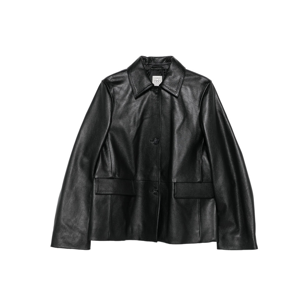 Toteme Grained-texture Leather Jacket