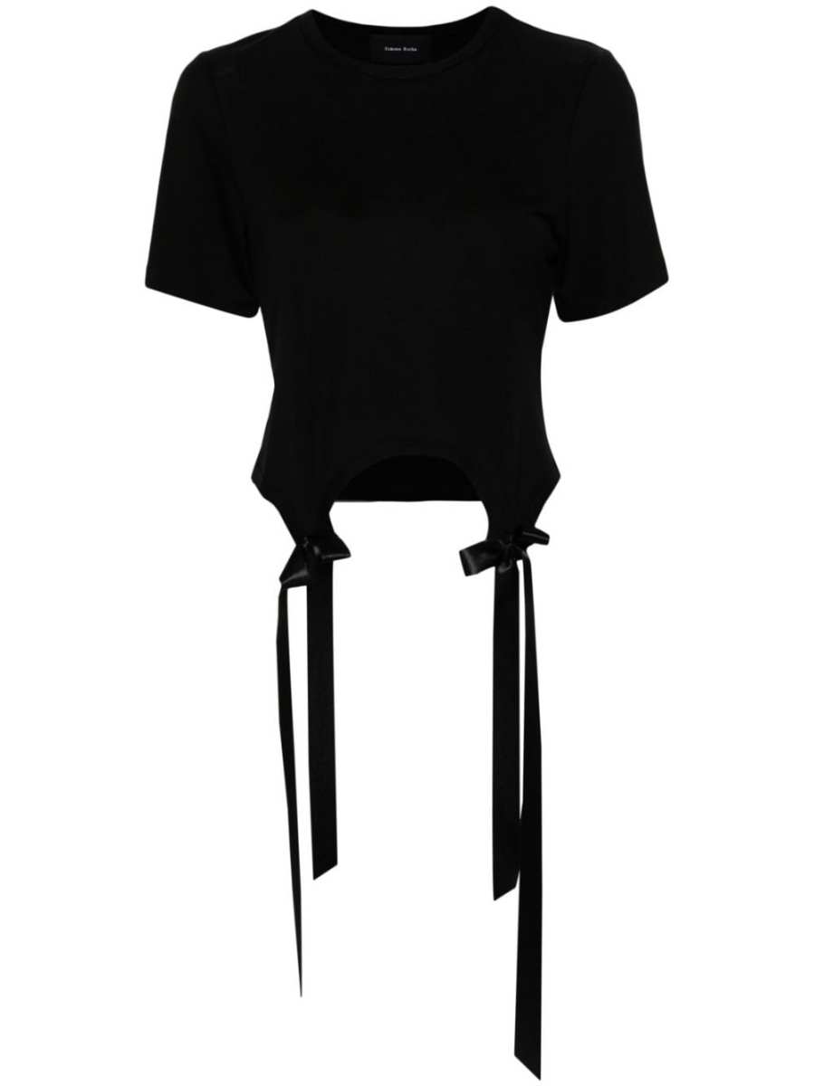 bow-detail cotton dress