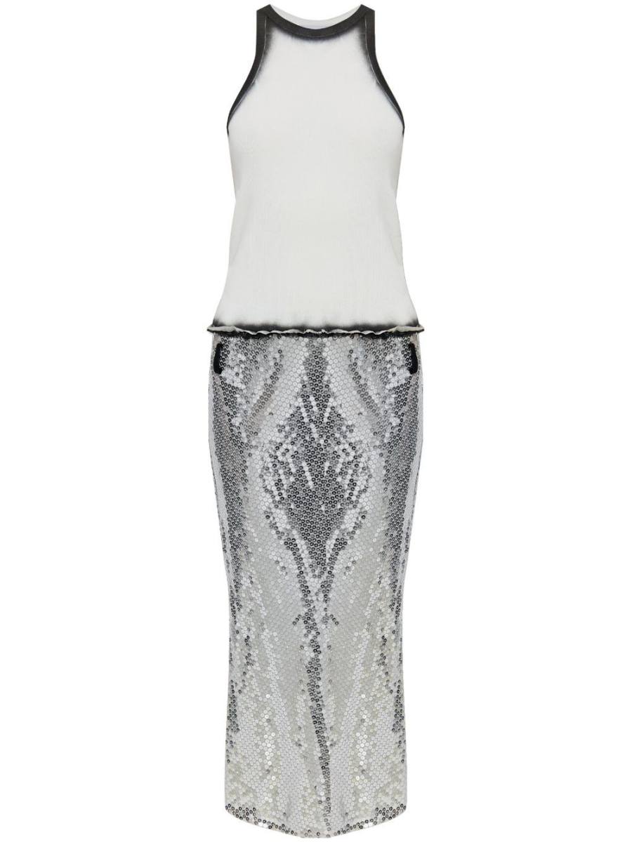 panelled midi dress