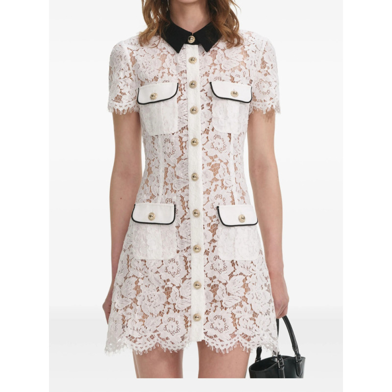 Self Portrait Embroidered-lace Dress