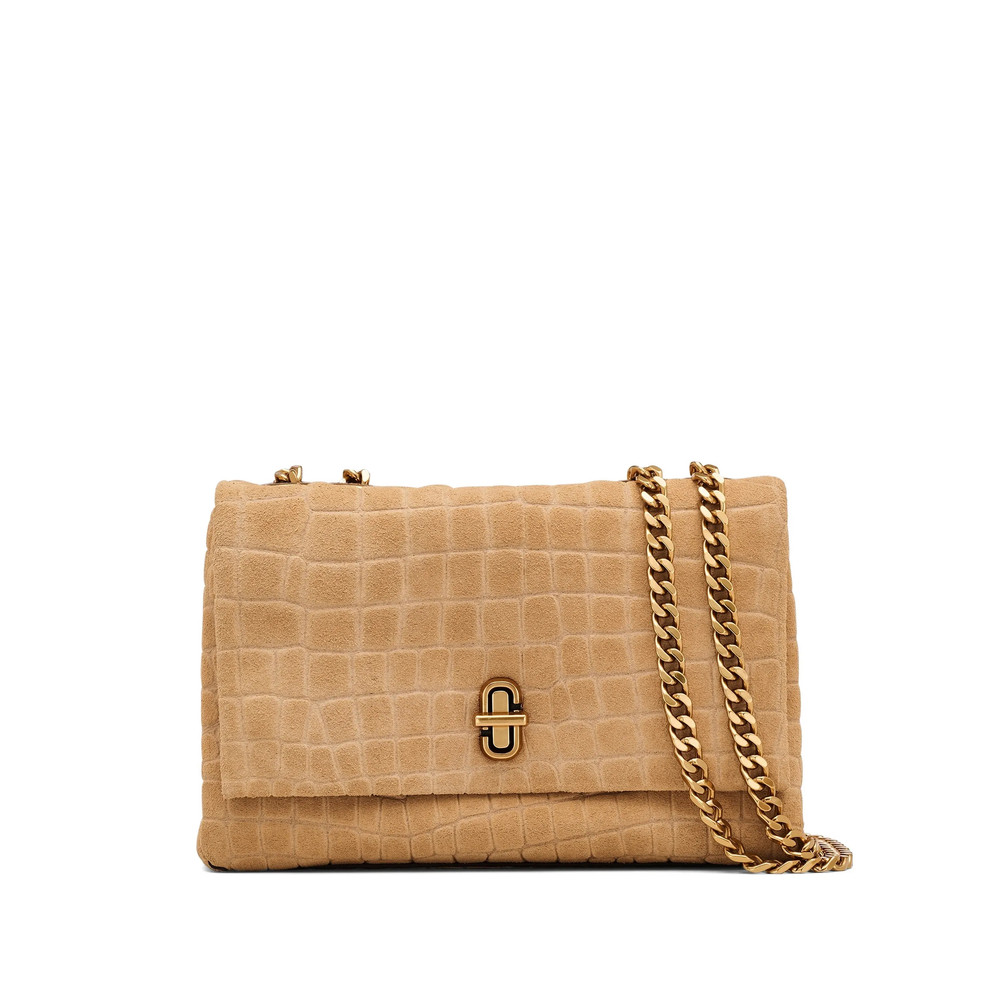 Marc Jacobs The Slim Croc Suede Dual-chain Shoulder Bag