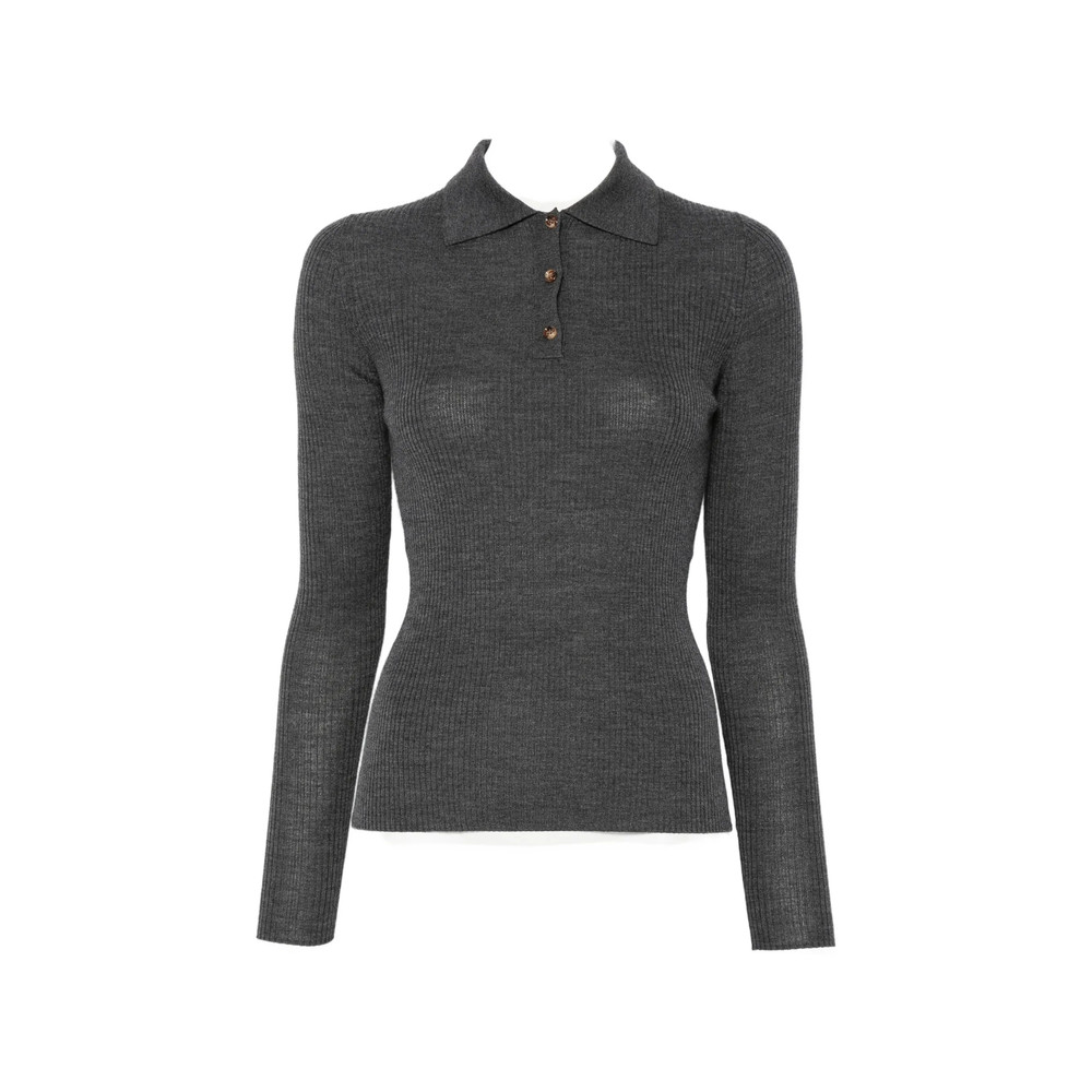 Jc Sophie Pisa Ribbed-knit Polo-collar Sweater
