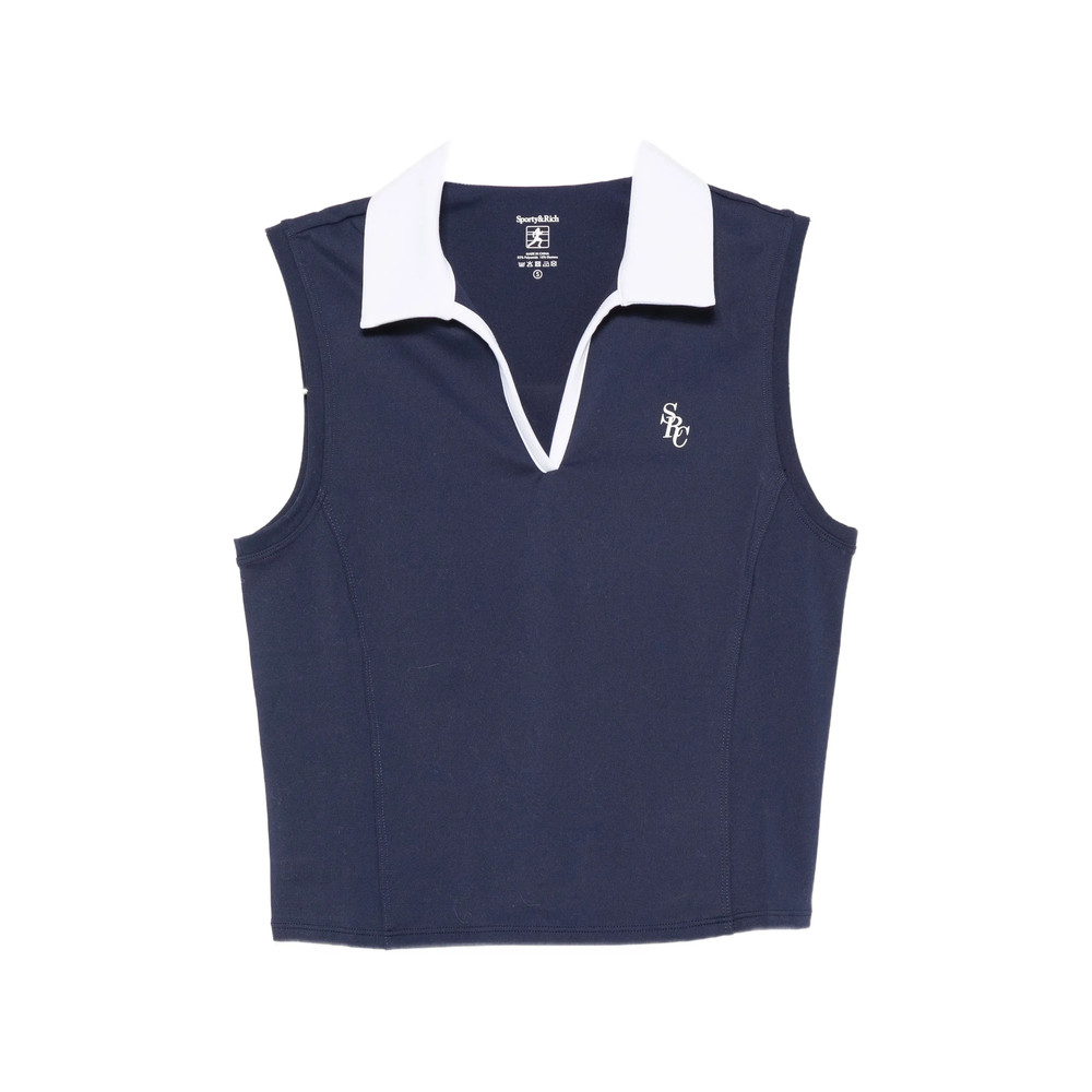 Sporty & Rich Logo-embroidered Sleeveless Top
